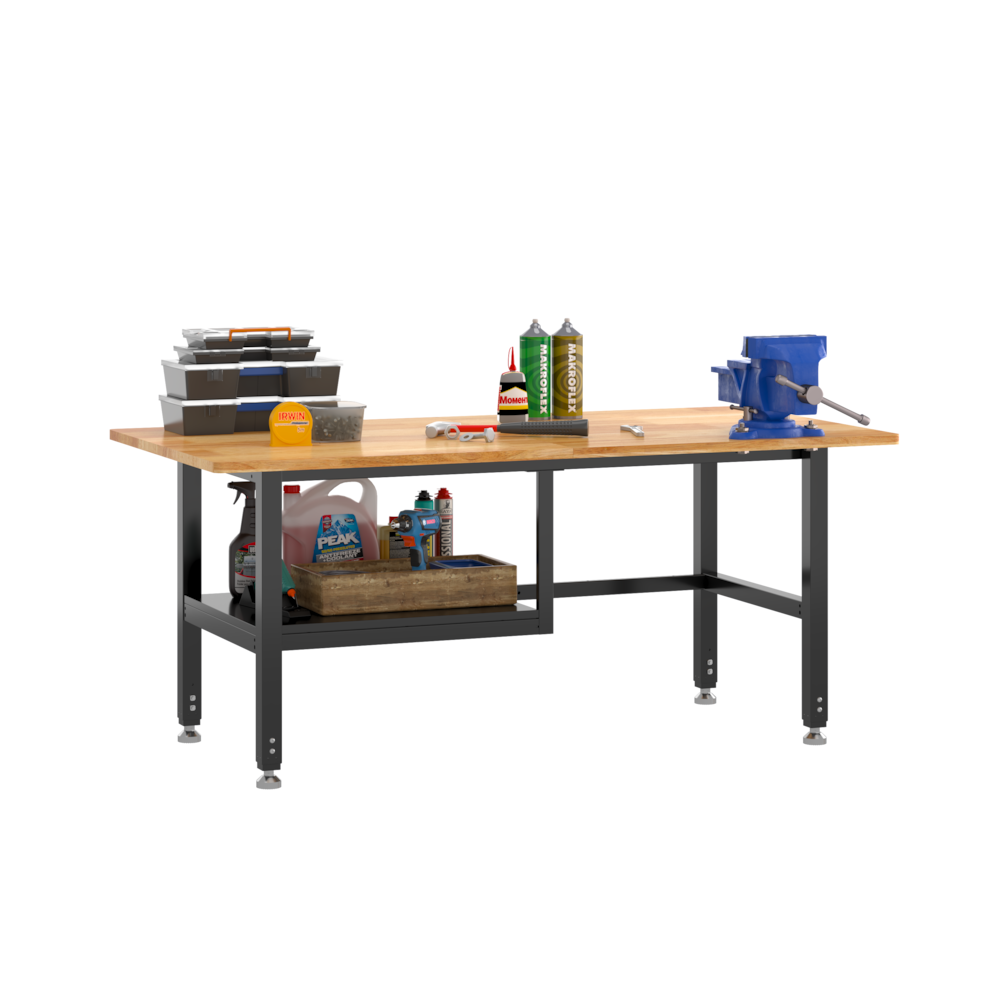 Heavy-Duty Industrial Packing Table – 72" × 36", Integrated Lower Shelf_4Dock